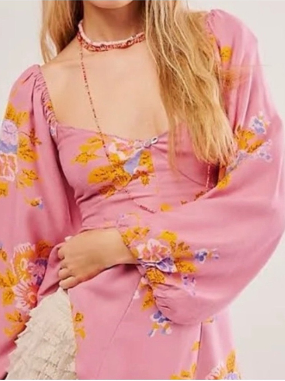 Free People Pink Floral Jumpsuit
